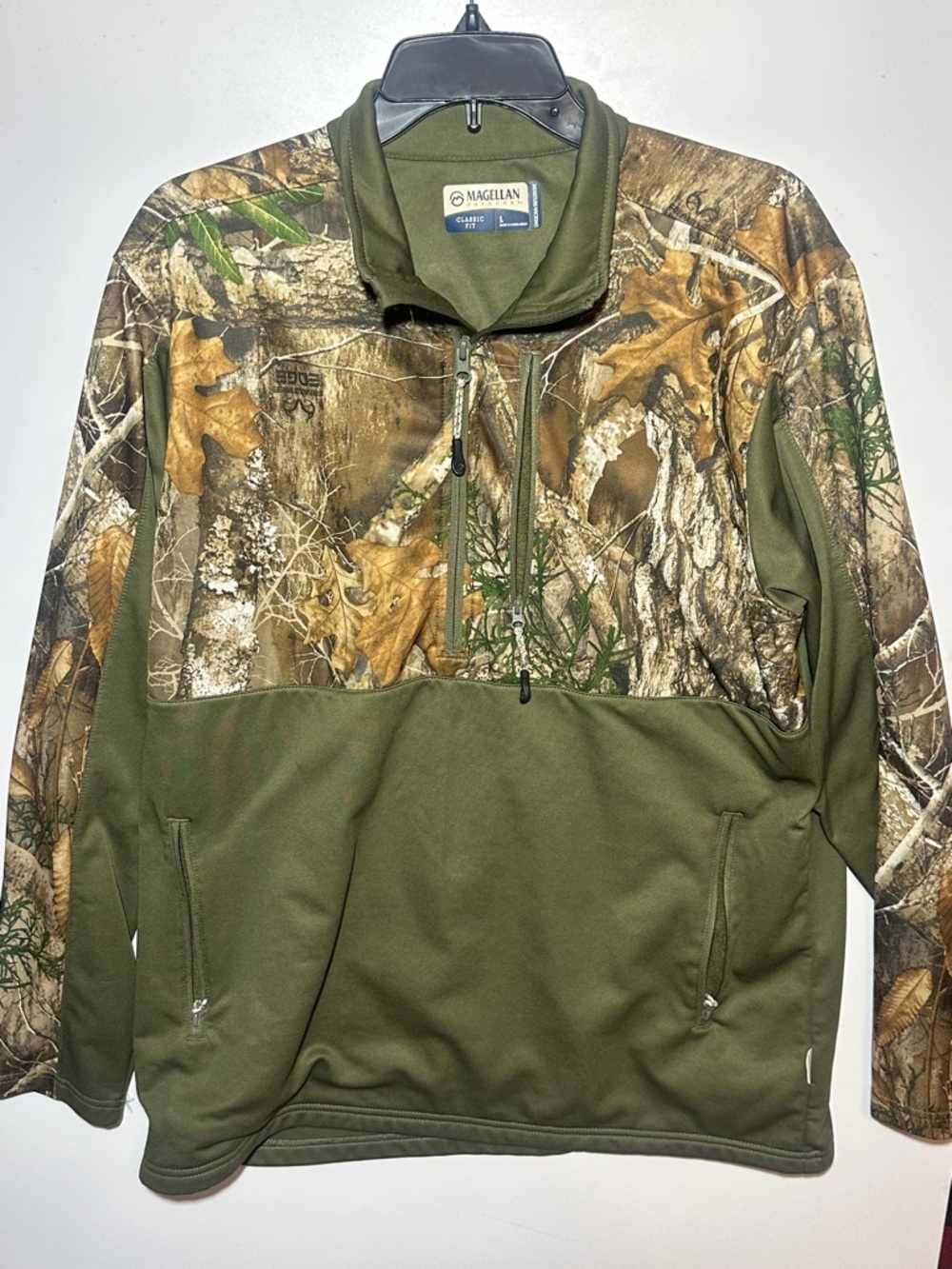 Magellan Outdoors Olive & Camo Half-Zip Pullover